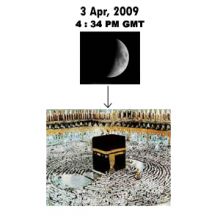 تعامد القمر فوق الكعبة مساء الجمعة القادم بمشيئة الله