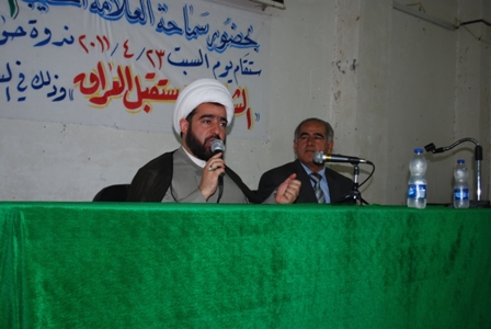  الخطيب الحسيني الشيخ عبدالرضا معاش في ندوة (الشباب مستقبل العراق) في رحاب جامعة أهل البيت عليهم السلام