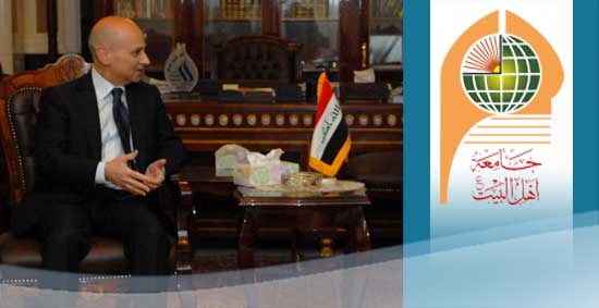 السفير الايطالي ببغداد يستقبل الاستاذ الدكتور صادق عزيز رئيس الجامعة