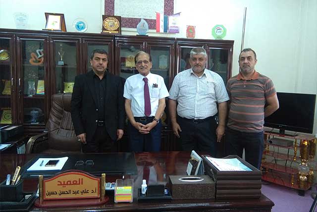 زيارة رئيس جامعة اهل البيت عليهم السلام الى عميد كلية علوم الرياضة و التربية البدنية  في جامعة كربلاء 