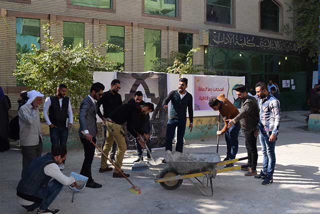 حملة تطوعية لتنظيف جامعة اهل البيت عليهم السلام 