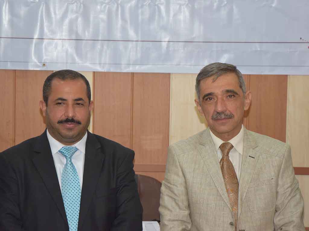 زيارة عميد كلية الصيدلة في جامعة اهل البيت عليهم السلام الى جامعة كربلاء بمناسبة افتتاح قاعة ابن حيان 