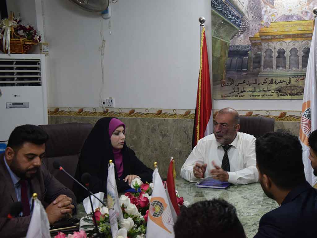 اجتماع مدير الاعلام والعلاقات مع ممثلي الطلبة في كليات جامعة اهل البيت عليهم السلام 