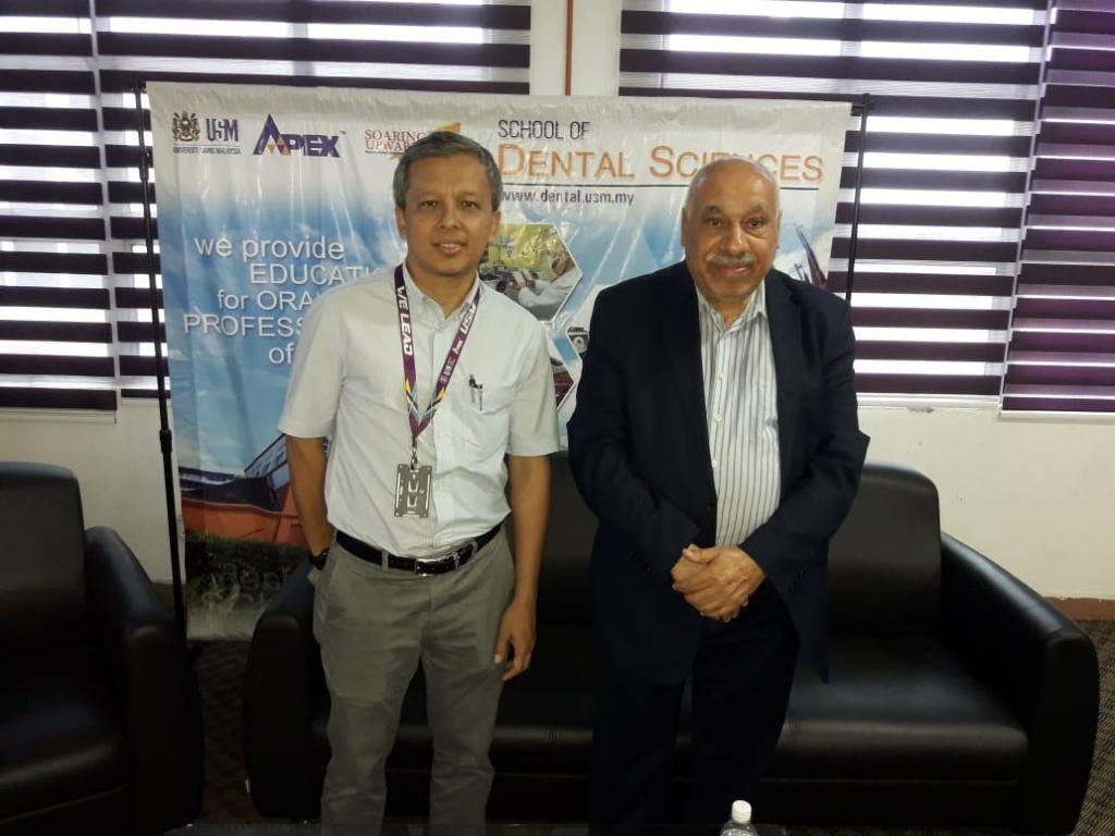زيارة عميد كلية  طب الأسنان الاستاذ المساعد الدكتور علي سلطان الرفاعي  إلى المجمع العلمي  والطبي التابع الى  جامعة العلوم الماليزية  في مدينة كلنتان